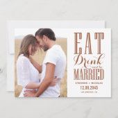 Terracotta essen Drink und Verheiratetes Foto Save The Date (Vorderseite)
