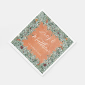 Terracotta Eucalyptus Burgundy Orange Floral Serviette (Ecke)