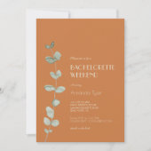 Terracotta Eucalyptus Deko Bachelorette Einladung (Vorderseite)