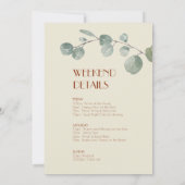 Terracotta Eucalyptus Deko Bachelorette Einladung (Rückseite)