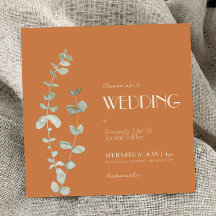 Terracotta Eucalyptus Deko Square Wedding