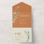 Terracotta Eucalyptus Deko Wedding All In One Einladung (Innen Boden)