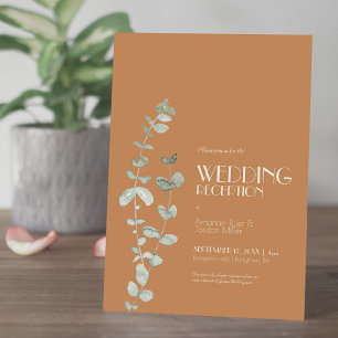 Terracotta Eucalyptus Deko Wedding Empfang Einladung