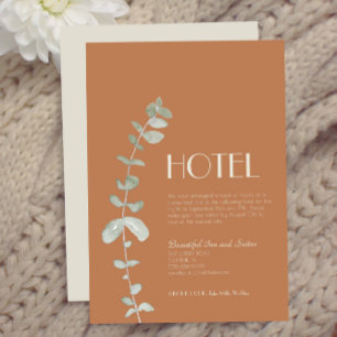 Terracotta Eucalyptus Deko Wedding Hotel Begleitkarte