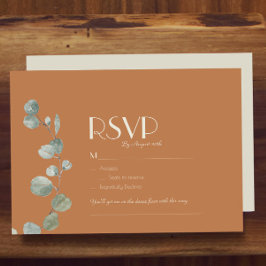 Terracotta Eucalyptus Deko Wedding Song Request RSVP Karte