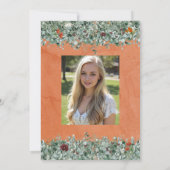 Terracotta Eucalyptus Orange Floral Graduation Einladung (Rückseite)