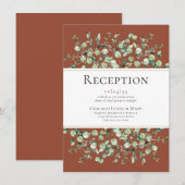 Terracotta Eucalyptus Wedding Reception Begleitkarte (Vorne/Hinten)