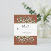 Terracotta Eucalyptus Wedding RSVP Karte (Stehend Vorderseite)