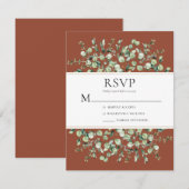 Terracotta Eucalyptus Wedding RSVP Karte (Vorne/Hinten)