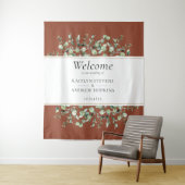 Terracotta Eucalyptus Wedding Willkommen Wandteppich (Beispiel)