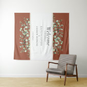 Terracotta Eucalyptus Wedding Willkommen Wandteppich (Beispiel (Horizontal))