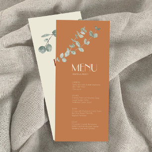 Terracotta Eukalyptus Deko Dinner and Drinks Menü Menükarte