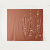 Terracotta Ever After Heart Script Wedding Wandteppich (Vorderseite (Horizontal))