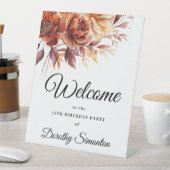 Terracotta Fall Blume 18. Geburtstag Willkommen Sockelschild (In Situ)