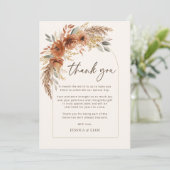 Terracotta Fall Boho Blumenhochzeit Danke Karte (Stehend Vorderseite)