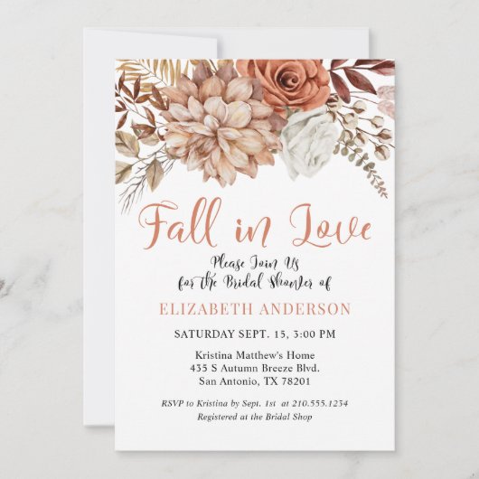 Terracotta Fall Boho Brautparty Einladung (Vorderseite)