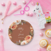 Terracotta Fall Boho Floral Wedge Pappteller (Party)