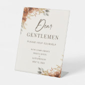 Terracotta Fall Boho Wedding Bad Basket Sockelschild (Vorderseite)