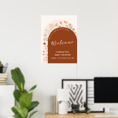 Terracotta Fall Boho Wildblume Poster (Heimbüro)