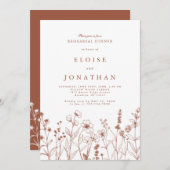 Terracotta Fall Boho Wildblume Probe Einladung (Vorne/Hinten)