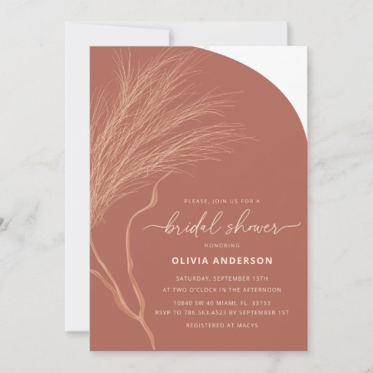 Terracotta Fall Brautparty Einladung (Vorderseite)