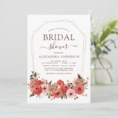 Terracotta Fall Brautparty Florenz Einladung (Stehend Vorderseite)