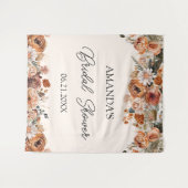 Terracotta Fall Brautparty Hintergrund Tapestation Wandteppich (Vorderseite (Horizontal))