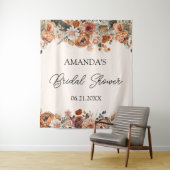 Terracotta Fall Brautparty Hintergrund Tapestation Wandteppich (Beispiel)