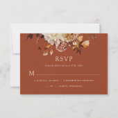 Terracotta Fall Copper Floral Wedge RSVP Karte (Vorderseite)
