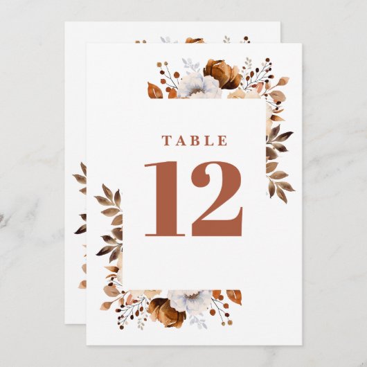 Terracotta Fall Country Tischnummer (Vorne/Hinten)