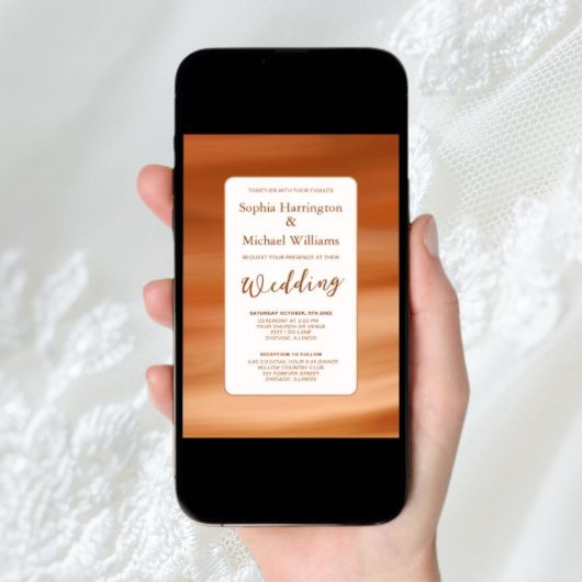Terracotta Fall Digital Wedding Einladung QR