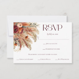 Terracotta Fall Dried Florals Pampas Meal Choice RSVP Karte
