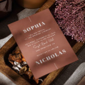 Terracotta fall Elegante minimalistische Hochzeit Einladung