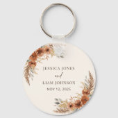 Terracotta Fall Floral Boho Rustikale Gastgeschenk Schlüsselanhänger (Vorderseite)