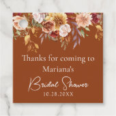 Terracotta Fall Floral Brautparty Geschenkanhänger (Vorderseite)