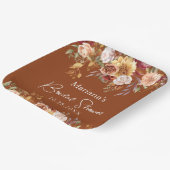 Terracotta Fall Floral Brautparty Pappteller (Gewinkelt)