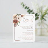 Terracotta Fall Floral Moderne Hochzeit Begleitkarte (Stehend Vorderseite)