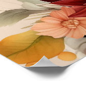 Terracotta Fall Floral Wedding Chart Poster (Ecke)