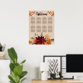 Terracotta Fall Floral Wedding Chart Poster (Heimbüro)