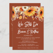 Terracotta Fall Floral Wedding Vow Einladung (Vorne/Hinten)