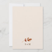 Terracotta Fall Floral Wedge Einladung (Rückseite)