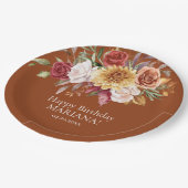 Terracotta Fall Foliage Blume Geburtstagsparty Pappteller (Schrägansicht)