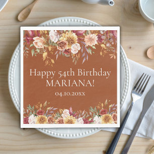 Terracotta Fall Foliage Blume Geburtstagsparty Serviette