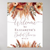 Terracotta Fall Getrocknete Blume Pampas Gras Will Poster (Vorne)