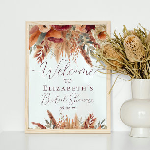 Terracotta Fall Getrocknete Blume Pampas Gras Will Poster