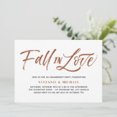 Terracotta Fall in Liebe Letting Engagement Partei Einladung (Stehend Vorderseite)