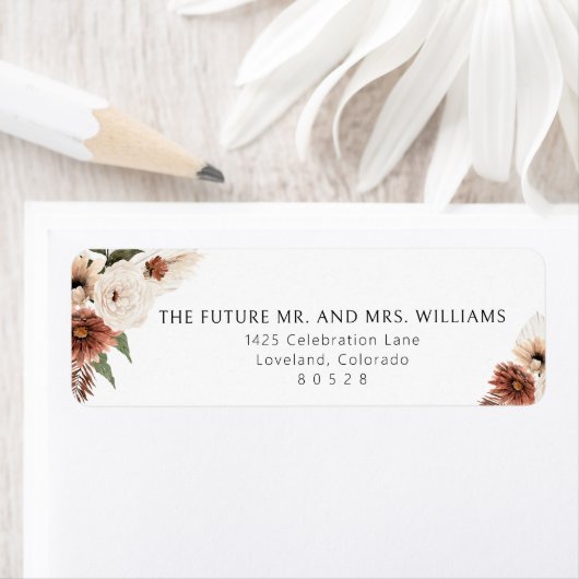 Terracotta Fall Wedding Return Address (Insitu)