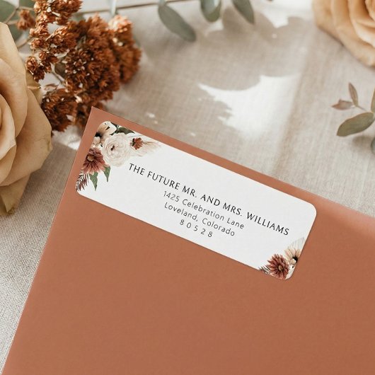 Terracotta Fall Wedding Return Address