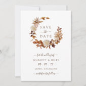 Terracotta Fall Wreath Wedding Save the Date (Vorderseite)