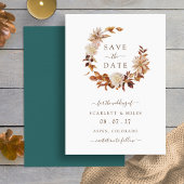 Terracotta Fall Wreath Wedding Save the Date